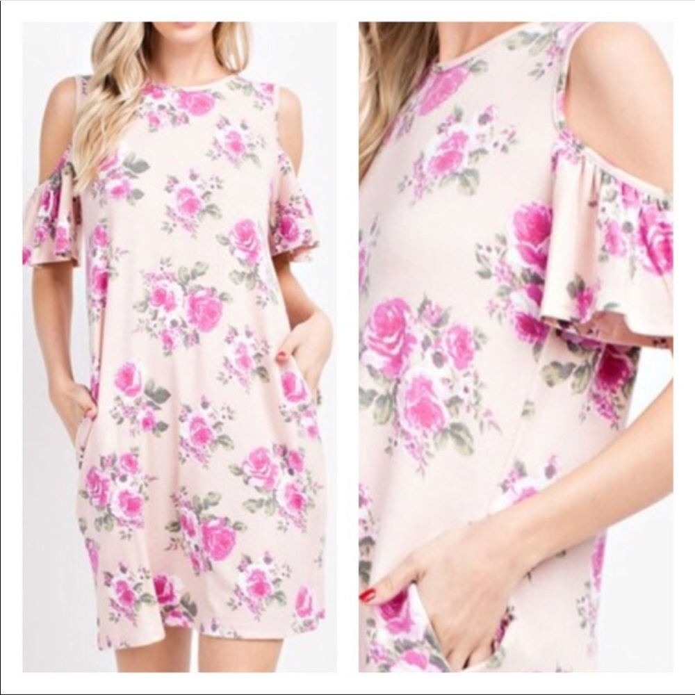 Floral Print Pockets Dress - Picture 3 of 3